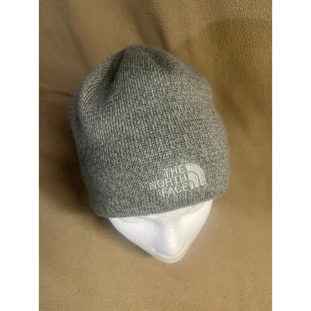 The North Face Grey Wool Blend Fleece‎ Lined Beanie Hat Unisex One Size NF0A3FJW
